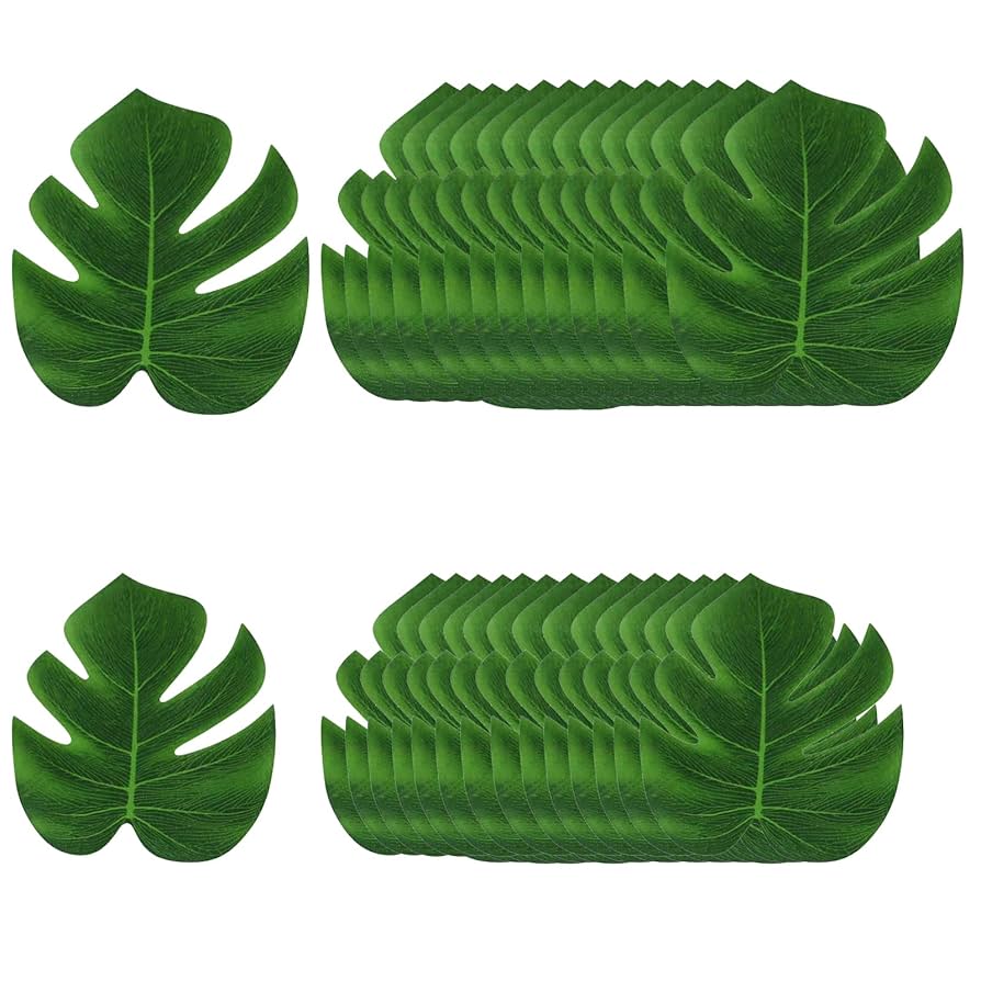 Amazon｜SHULLIN 30枚セット モンステラの葉 人工葉 熱帯の葉 茎